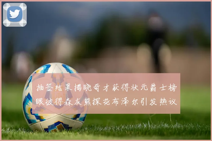 抽签结果揭晓奇才获得状元爵士榜眼彼得森灰熊探花布泽尔引发热议